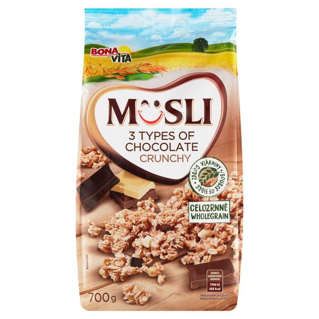 Bona Vita Zapekané müsli 3 druhy čokolády 700 g - Klas