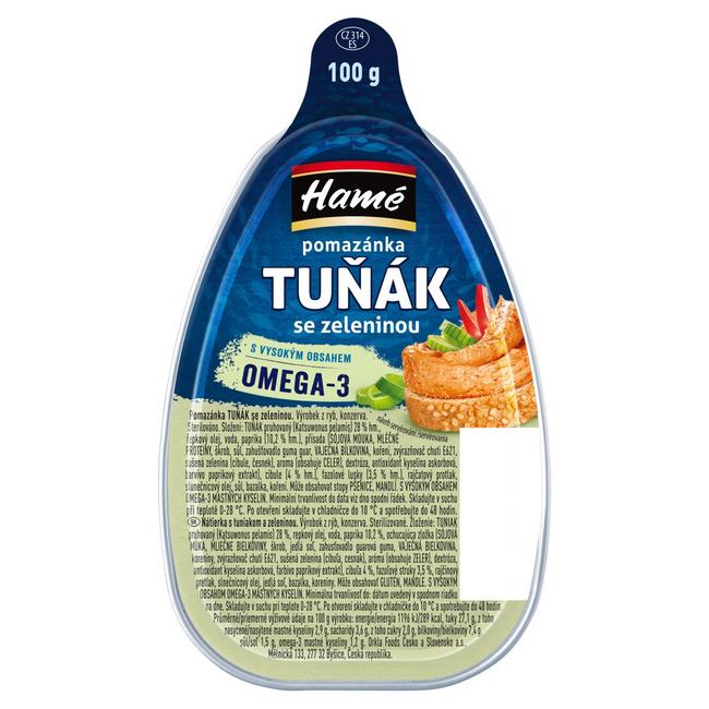 Hamé Nátierka z tuniaka so zeleninou 100 g - Klas