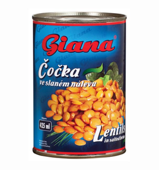 Giana sterilizovaná šošovica v slanom náleve 425ml - Klas