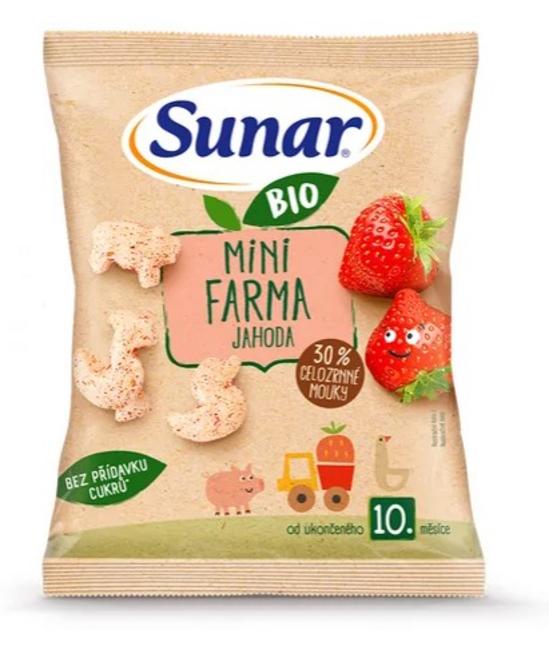 Sunár BIO chrumky mini farma s príchuťou jahoda 18g - Klas