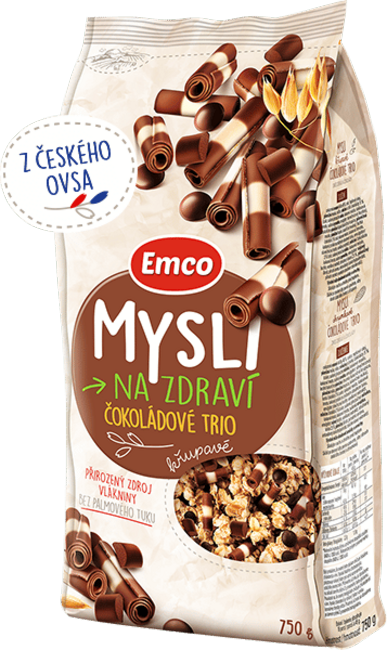 Emco Mysli na Zdraví Chrumkavé trio čokoládové 750 g - Klas