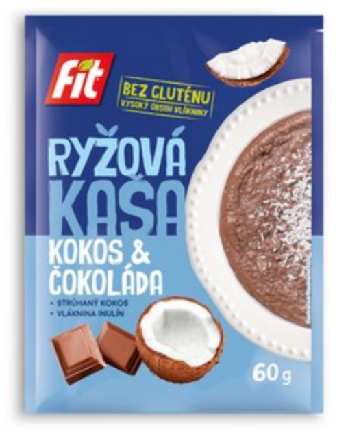 Fit Kaša ryžová s príchuťou kokosu a čokolády 60 g - Klas