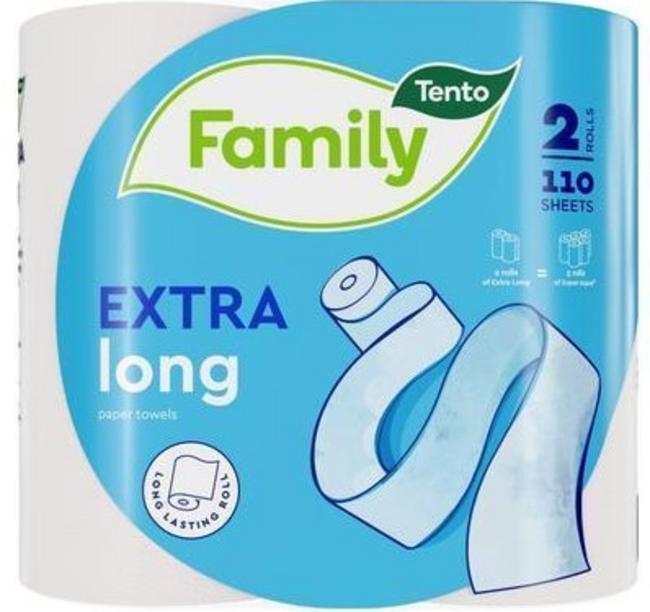 Tento Family EXTRA Long papierové utierky 2 kotúčiky - Klas