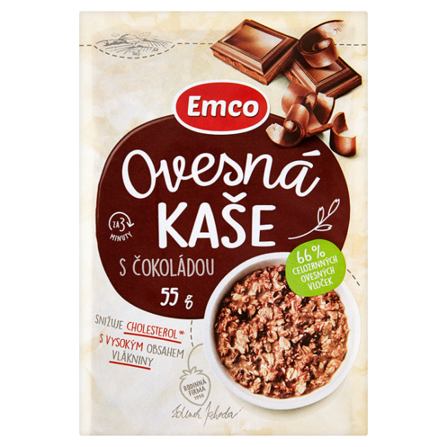 Emco Ovsená Kaša s Čokoládou 55 g - Klas
