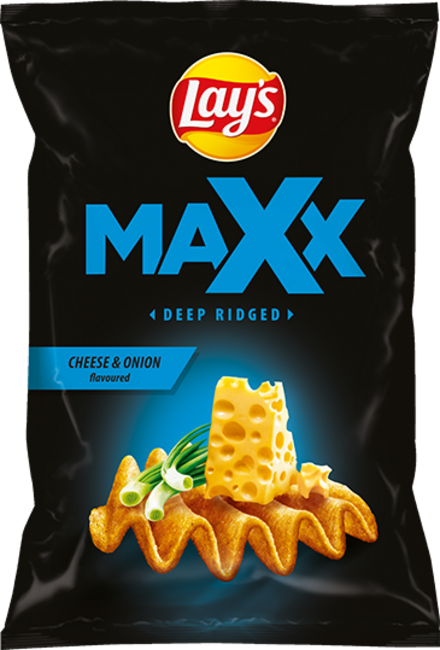 Lay´s Maxx Lupienky vyprážané zemiakové s príchuťou syra a cibuľky 55 g - Klas