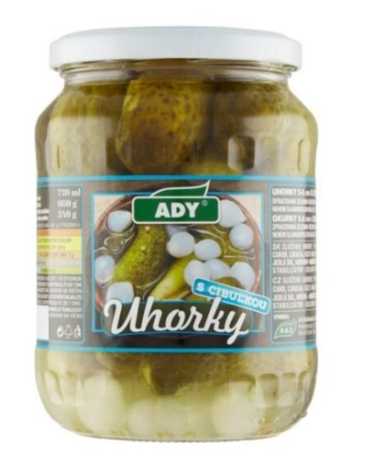 Ady Uhorky s cibuľkou 660 g /PP 340 g/ - Klas