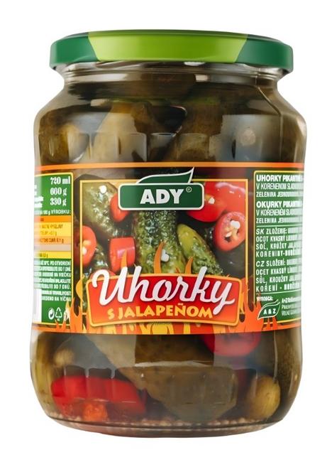 Ady Uhorky s jalapeňo 660 g /PP 330 g/ - Klas
