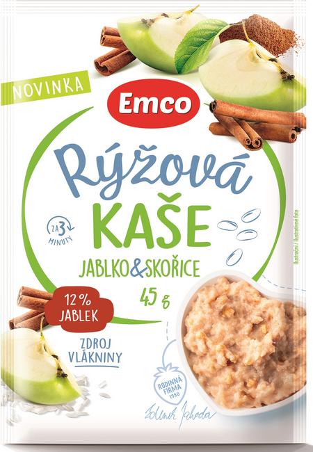 Emco Kaša ryžová s príchuťou jablko a škorica 45 g - Klas