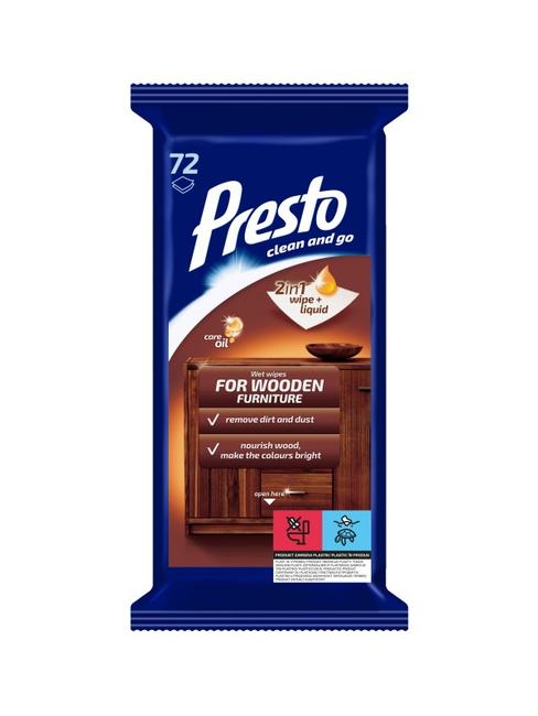 Presto Vlhčené obrúsky na drevo 72 ks - Klas