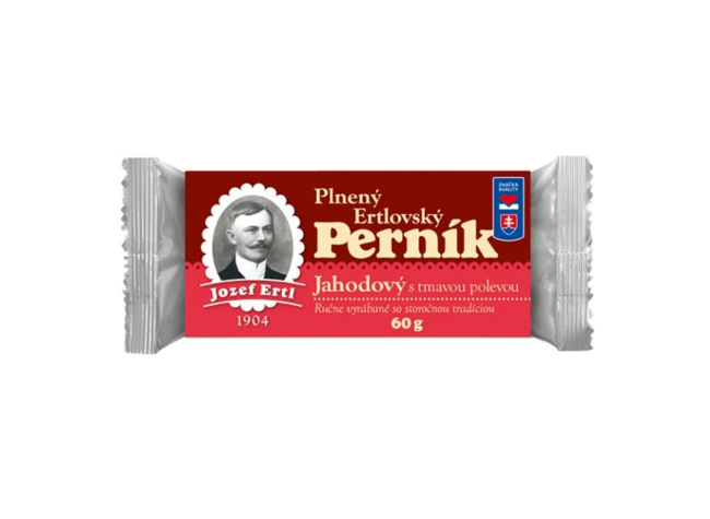 Ertlovský perník jahodový s tmavou polevou 60g - Klas