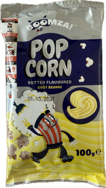 BOOMZA Popcorn do mikrovlnej rúry maslový 100 g - Klas
