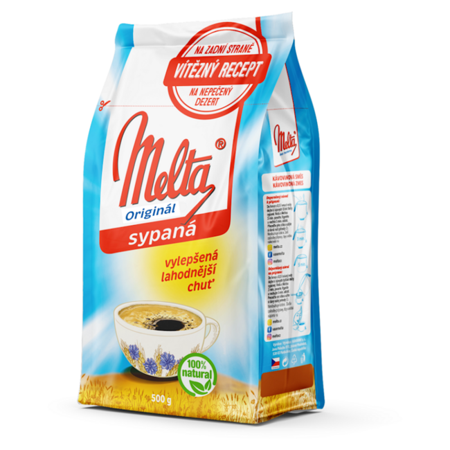 Melta Originál sypaná kávovinová zmes bez kofeinu  500 g - Klas