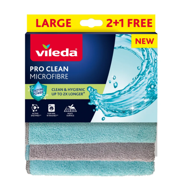 Vileda microfibre handra Pro Clean 2+1ks grátis - Klas