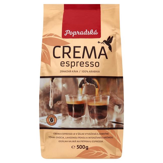 Popradská Crema Espresso zrnková káva 500 g - Klas