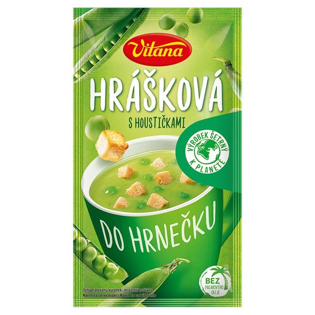 Vitana Do hrnečku Instantná polievka hrášková so žemličkami 27 g - Klas