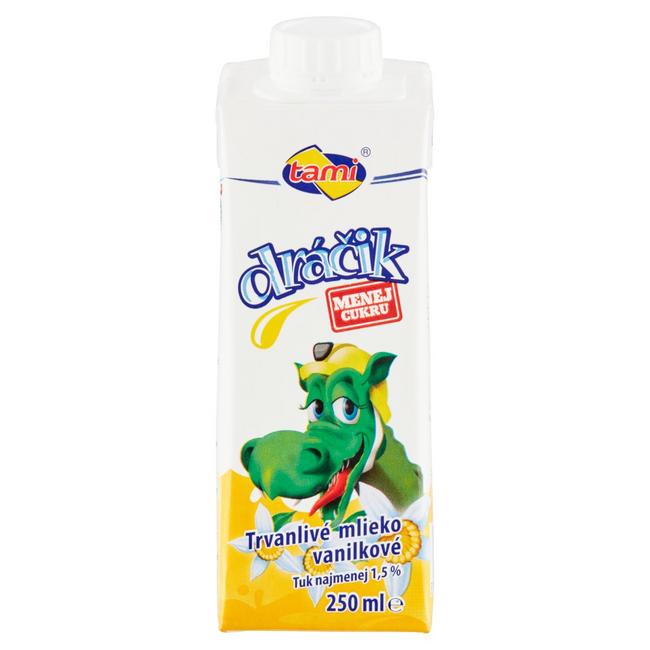 Tami Dráčik Trvanlivé mlieko polotučné vanilkové 250 ml - Klas