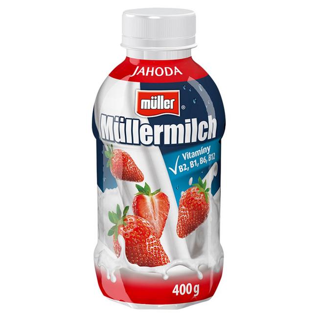 Müller Müllermilch Mliečny nápoj s jahodovou príchuťou 400 g - Klas