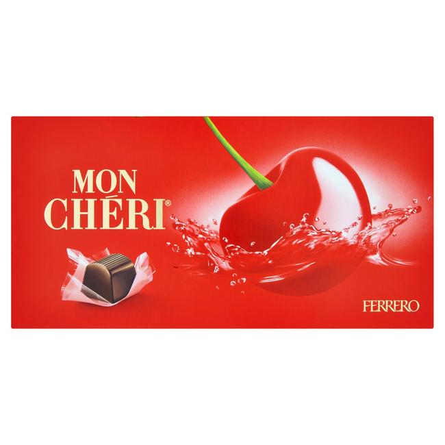 Ferrero Mon Chéri čokoládové bonbóny plnené celou čerešňovou v likéri 157,5 g - Klas
