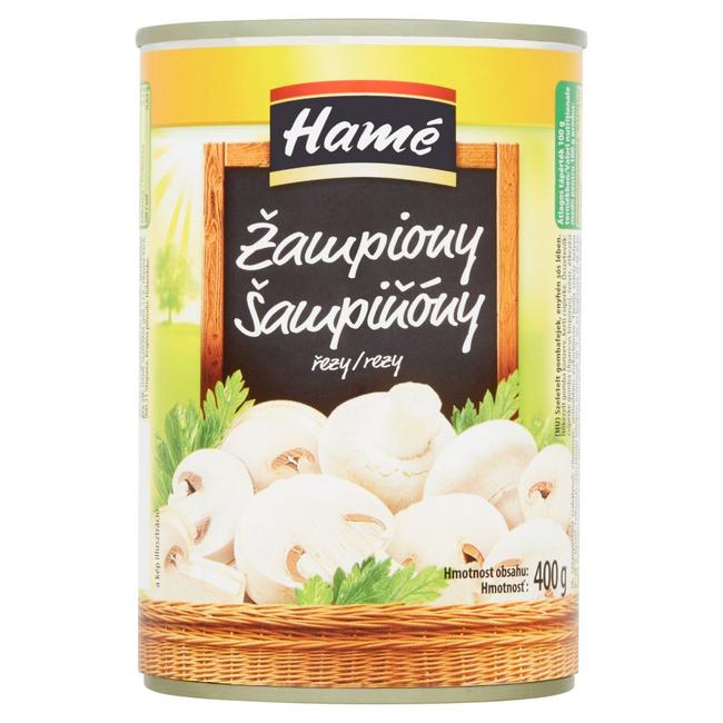 Hamé Šampiňóny rezy 400g pevný podiel 200g - Klas