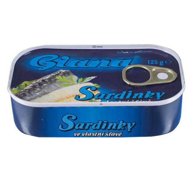 GIANA Sardinky vo vlastnej šťave 125 g - Klas