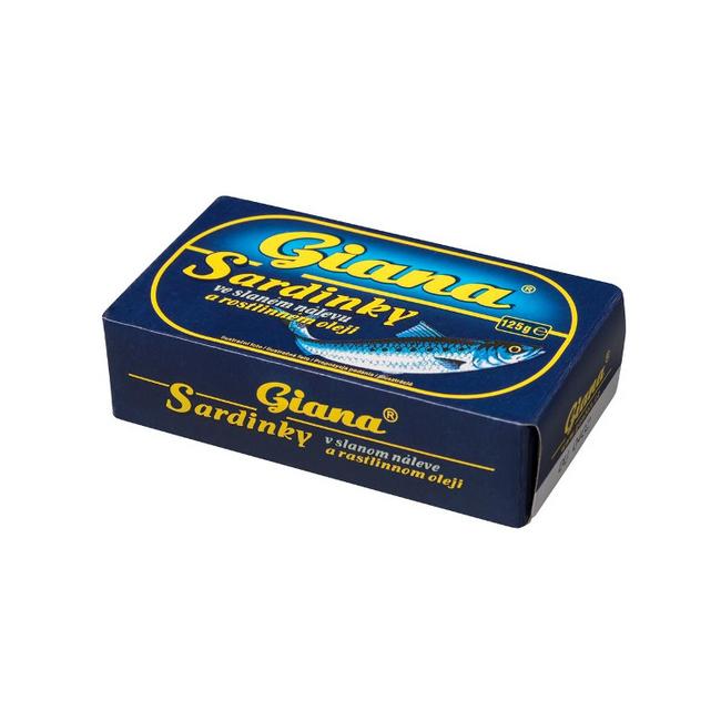 Giana Sardinky v slanom náleve a rastlinnom oleji 125 g - Klas
