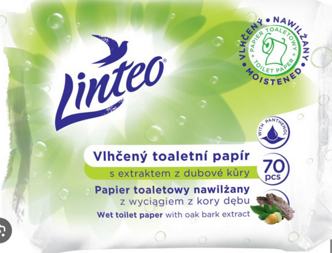 Linteo vlhčený toaletný papier Satin dubová kôra 60ks - Klas