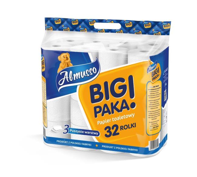Toaletný papier 3 vrstvy, Almusso Big 32 roliek - Klas
