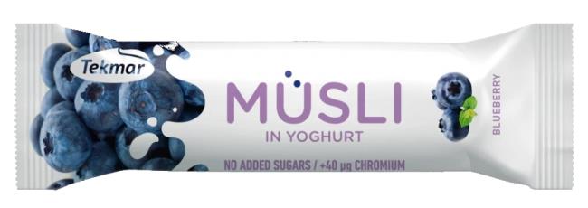 TEKMAR Tyčinka müsli bez cukru v jogurtu - čučoriedka 30 g - Klas