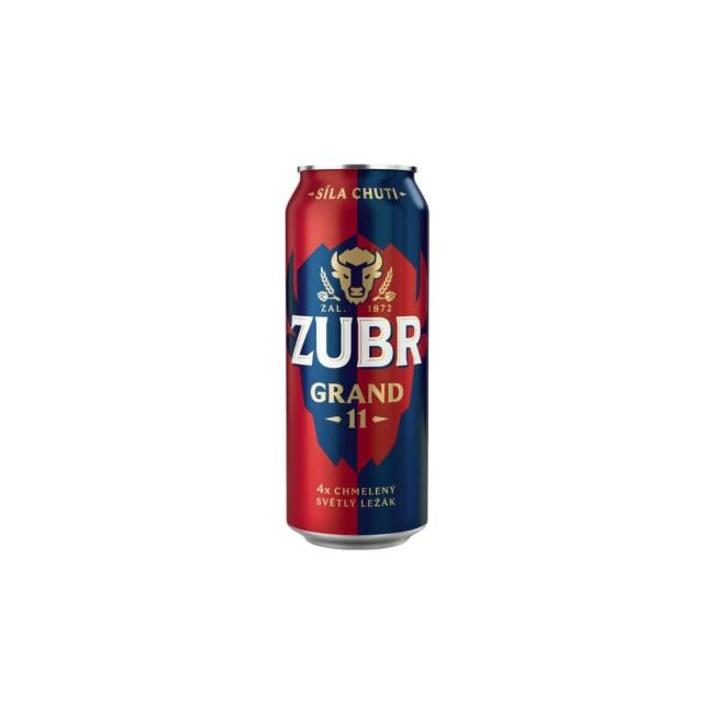 ZUBR Grand 11°, světlý ležák 4,8% 0,5l plech - Klas
