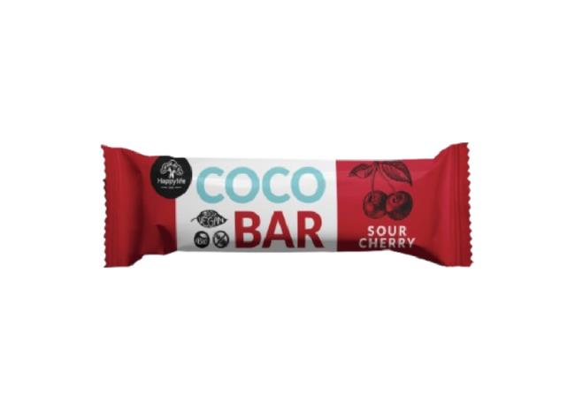 Happylife COCO BAR kokosová tyčinka s višňami BIO 40g - Klas