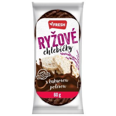 FRESH chlebík ryžový polomáčaný tmavokakaová poleva 60 g - Klas